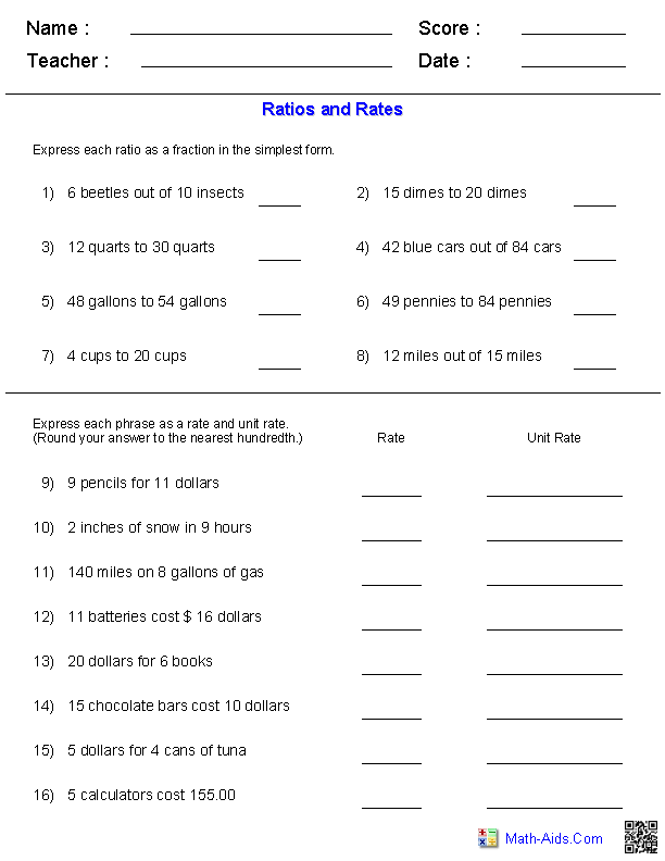 7th grade math problems and answers pdf