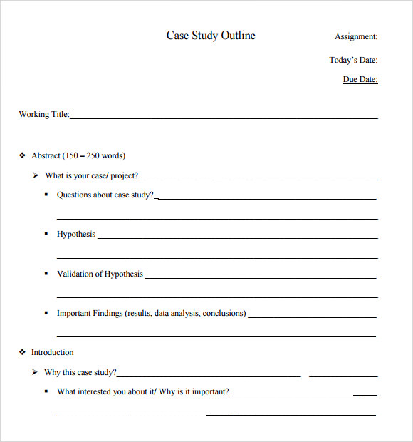 case study template pdf