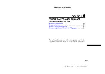 2004 toyota corolla scheduled maintenance guide