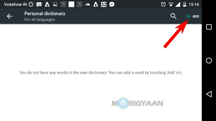 add word to dictionary android