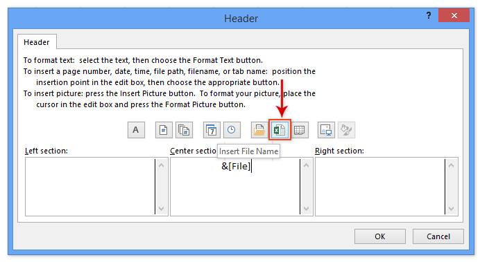 add filename to pdf footer