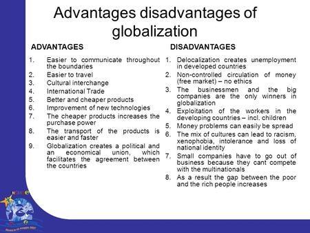 advantages and disadvantages of globalization pdf