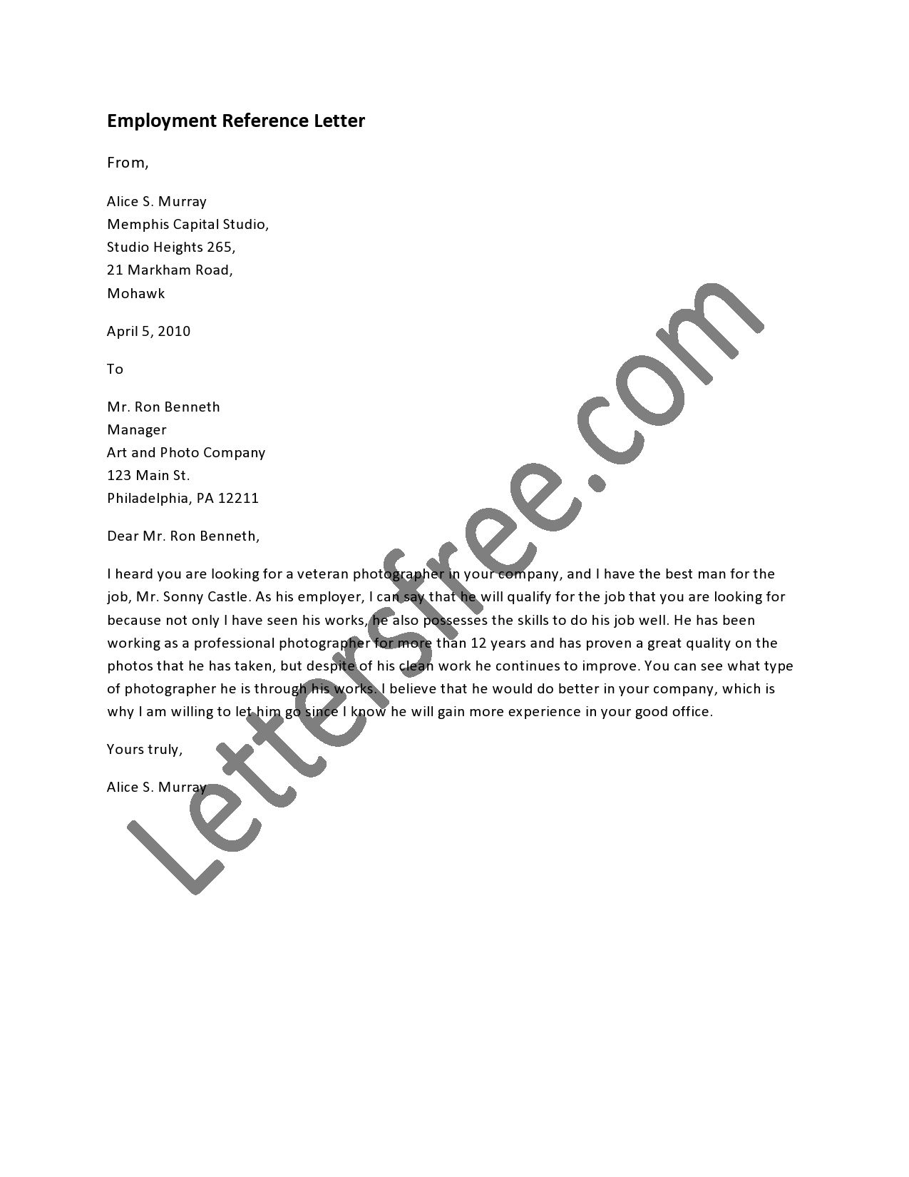cover letter for previous employer sample