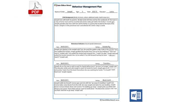 behaviour management plan pdf