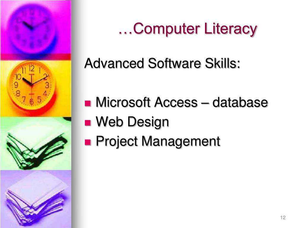 computer literacy skills for job application