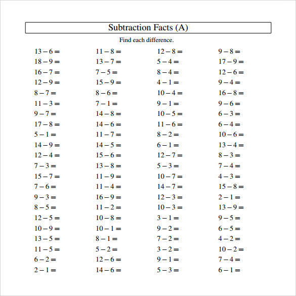 addition facts to 20 worksheets pdf